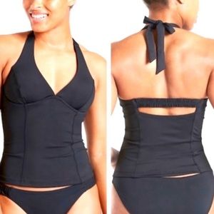 Athleta Sculpted Halter Tankini Black 34B/C